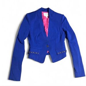 Nicki Minaj Women's Blue Blazer with Pink Satin Lining Size M